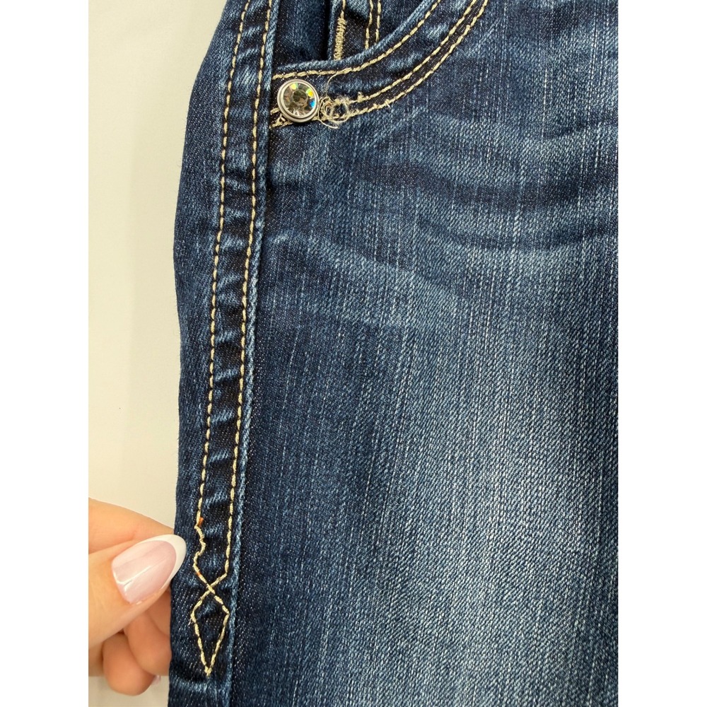 Rock Revival Jeans Womens 27 Blue Adele Skinny Dark Wash Embroidered Denim Pants - Picture 7 of 12